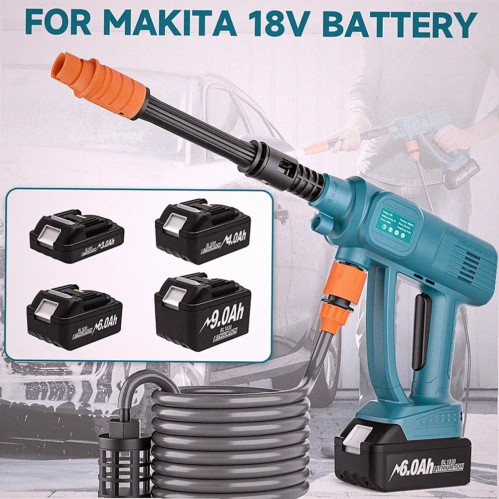 Cordless High Pressure Washer Gun for Makita 18V - No Battery Car Cleaning Tool
