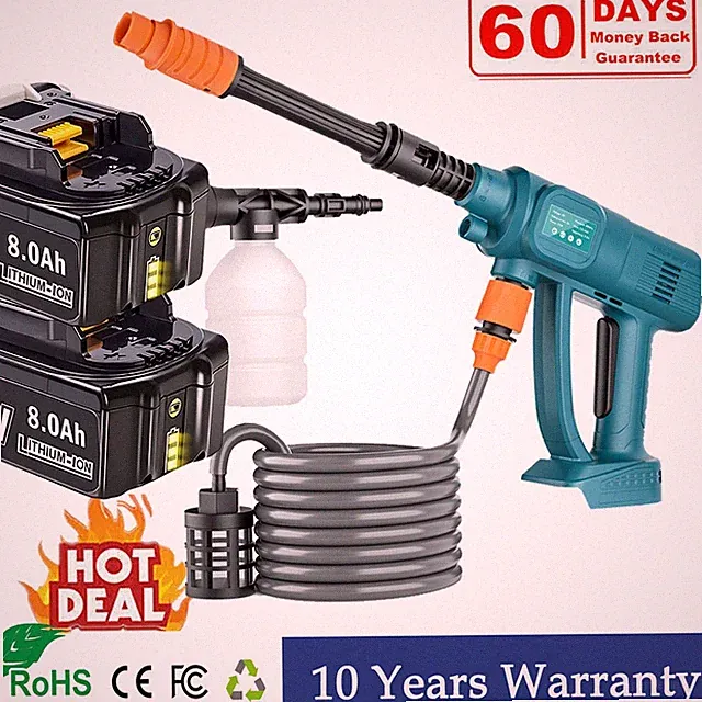 Cordless High Pressure Washer Spray Gun/Battery/Charger For Makita 18V BL1860