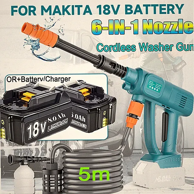 Cordless High Pressure Washer Water Cleaner Gun For Makita 18V