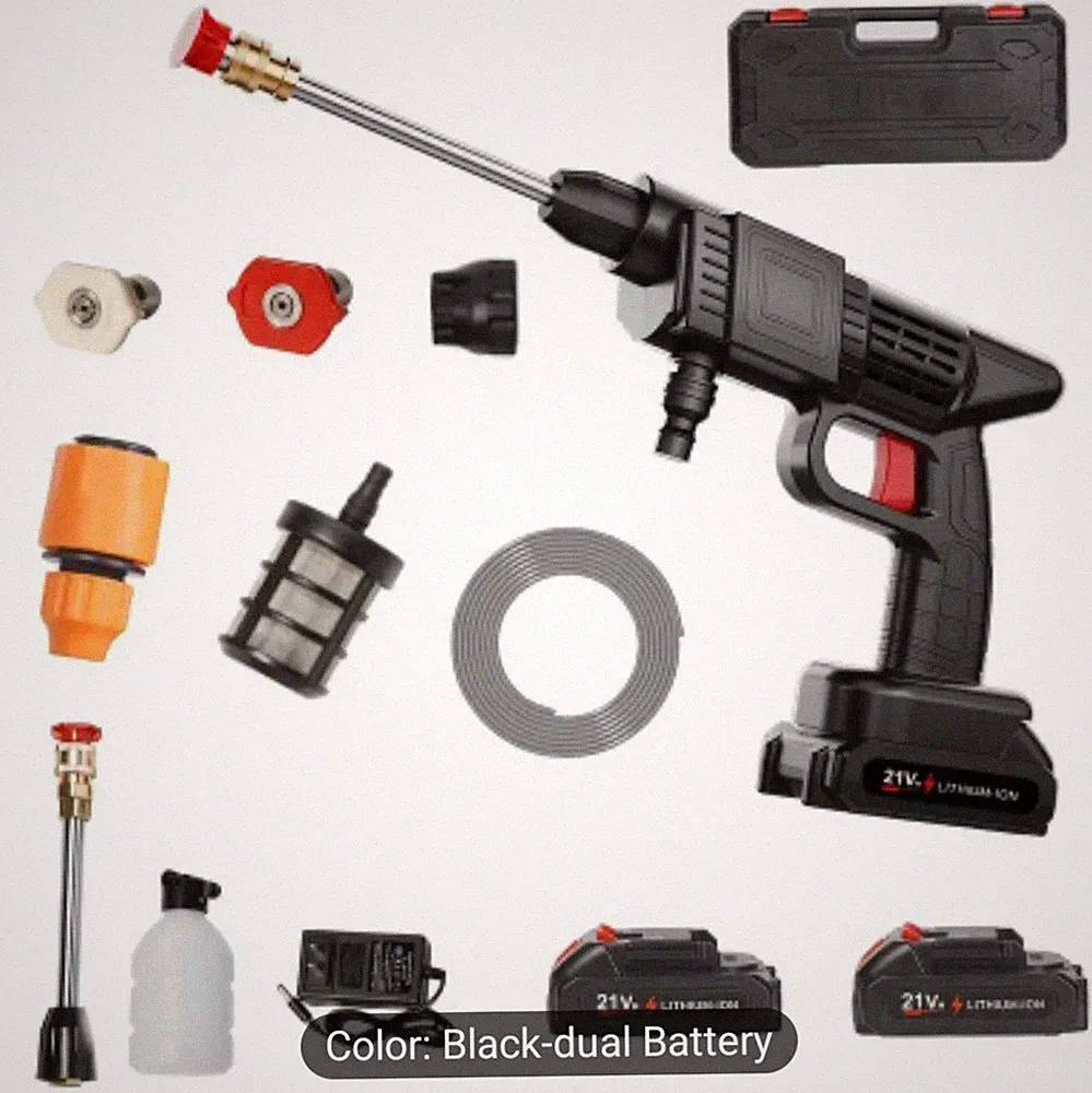Cordless Portable High Power Pressure Washer 2 X 21V Battery Case Kit Car Wash