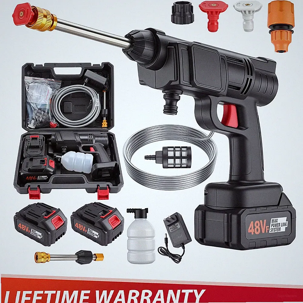 Cordless Portable High Pressure Water Spray Gun Car Washer Cleaner Tool 600W