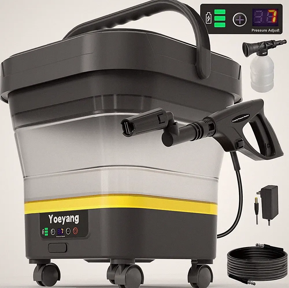 Cordless Portable Pressure Washer: 1200 PSI, 3.4 Gal Tank, Adjustable Nozzle