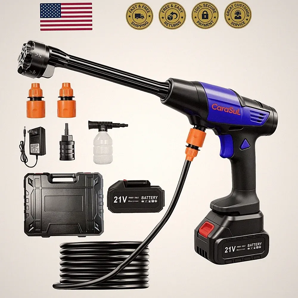 Cordless Pressure Car Washer, 1200 PSI Max Power Washer with 21V 4.0Ah Large...