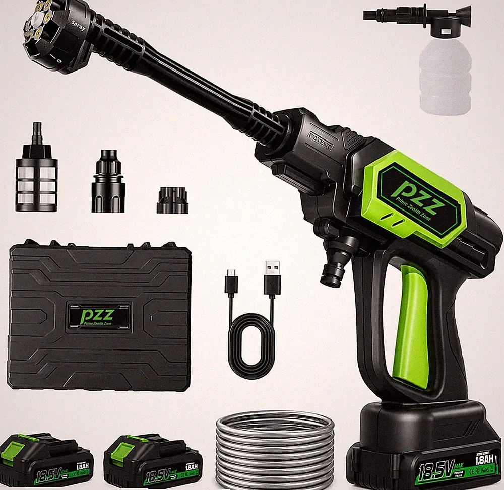 Cordless Pressure Washer, 1000 PSI Portable Power Cleaner with Dual 18.5V Batter
