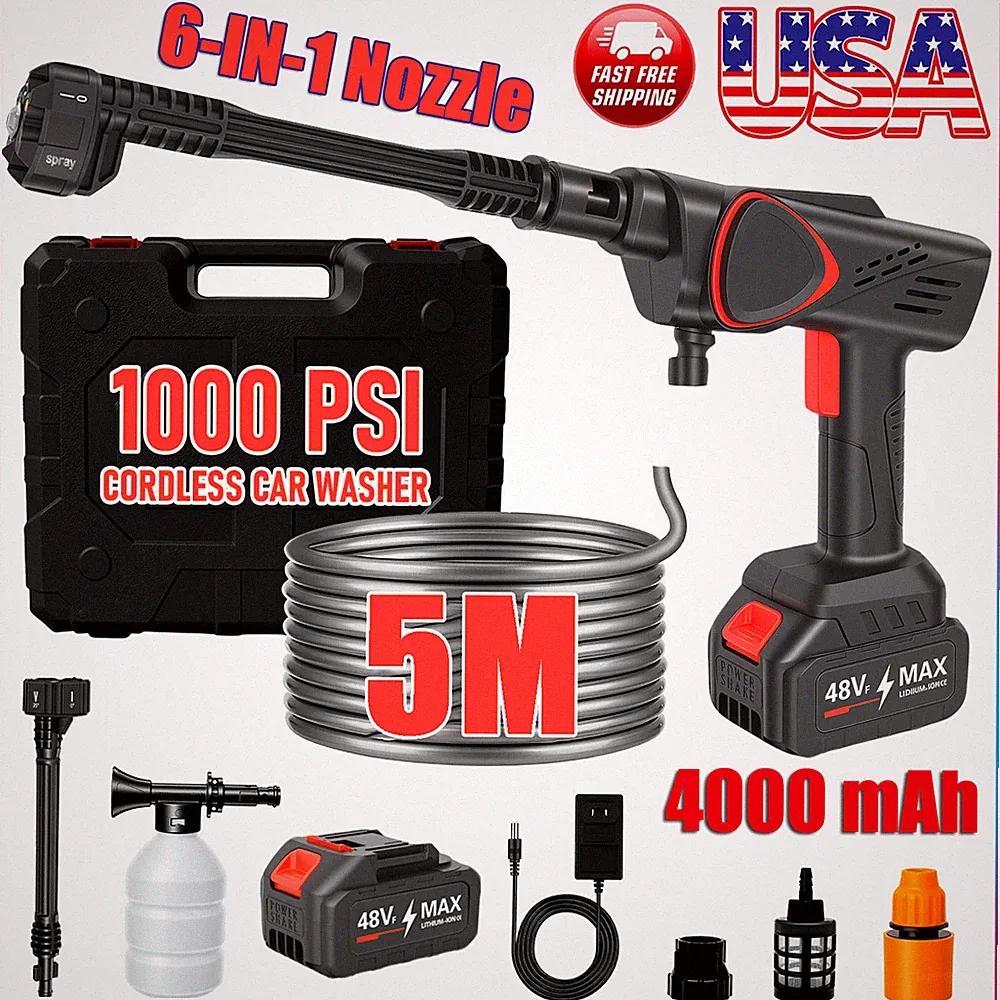 Cordless Pressure Washer, 1000 PSI Portable Power Washer with Battery & Charger