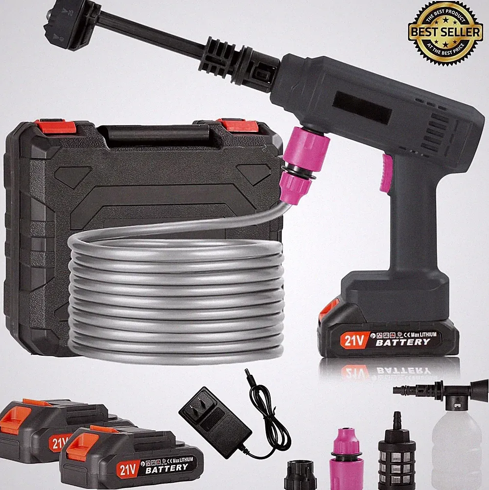 Cordless Pressure Washer 1200PSI Portable Power Washer W Battery Nozzle Hose Kit