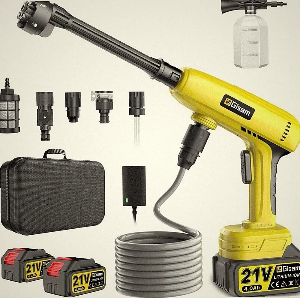 Cordless Pressure Washer,1250 PSI, 2pcs Battery