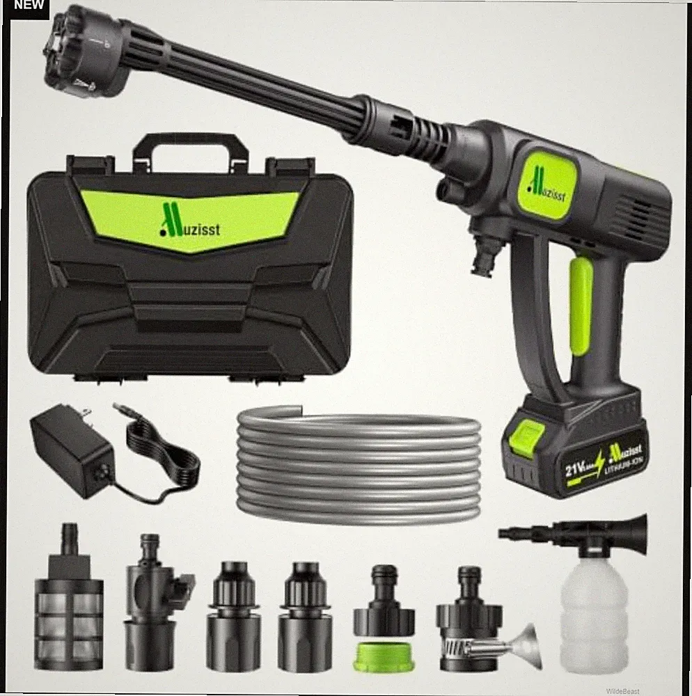 Cordless Pressure Washer 1250 PSI Battery Powered Self Priming Handheld for Car