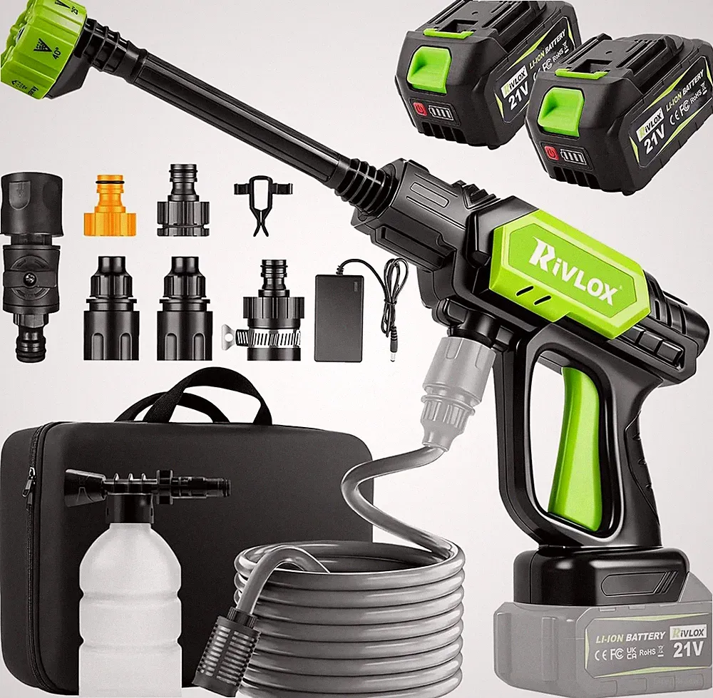 Cordless Pressure Washer, 1500 PSI Portable Power Washer with 6-in-1 Nozzle