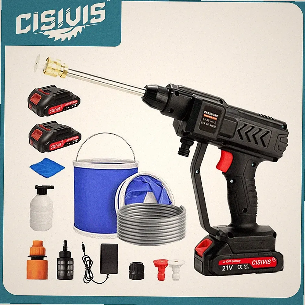 Cordless Pressure Washer, 1500 PSI Portable Power Washer with Battery & Nozzles