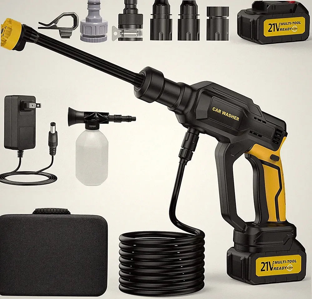 Cordless Pressure Washer 1500PSI, 3 Speed Modes, 6-in-1 Nozzle, 16.4FT Hose