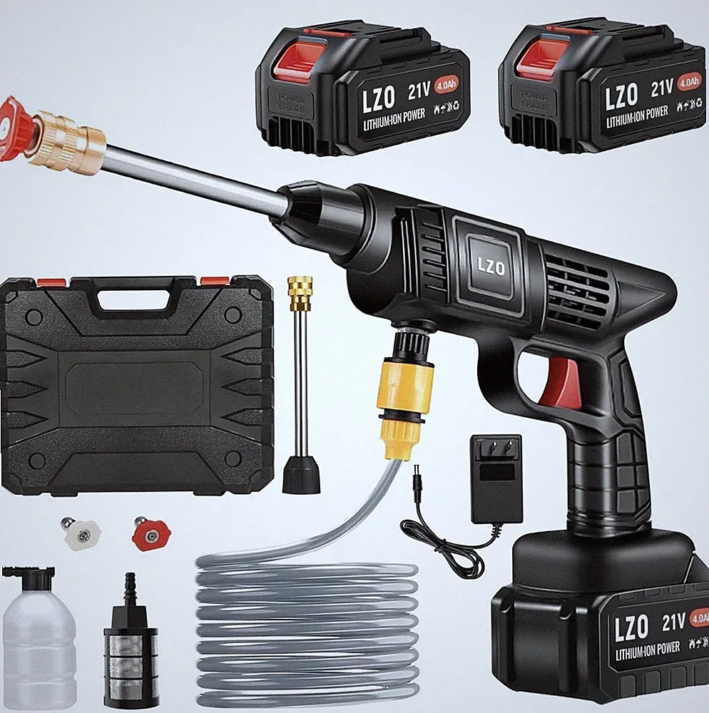 Cordless Pressure Washer 21V Battery Power Washer Portable 6in1 Nozzle Soap
