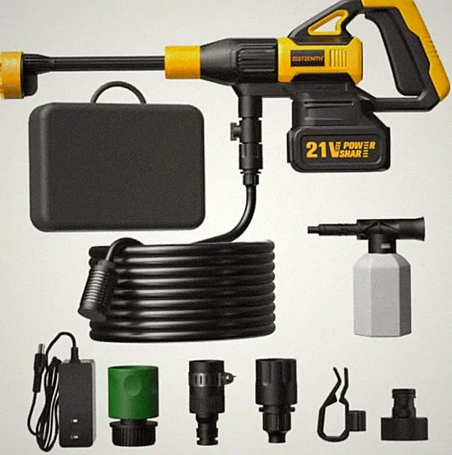 Cordless Pressure Washer 21V Battery Powered Handheld 1520 PSI 6-in-1 Nozzle