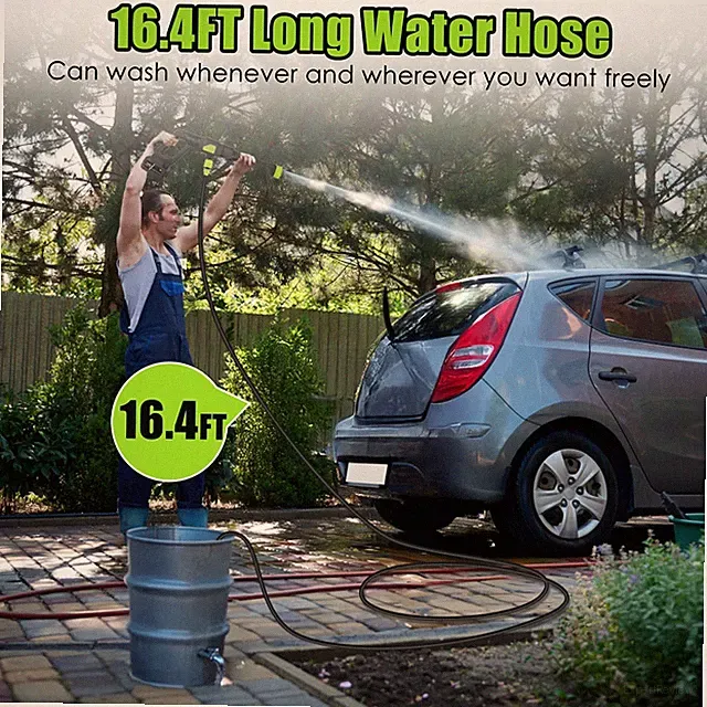 Cordless Pressure Washer 21V Portable Car Washer 6 in 1 Nozzle 435PSI