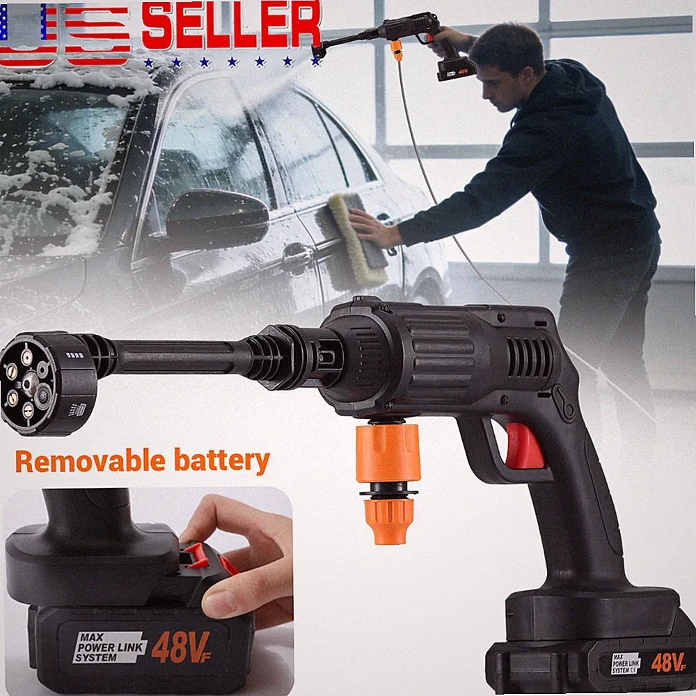 Cordless Pressure Washer 30Bar 6 Spray Modes for Car Home Pool Outdoor Cleaning