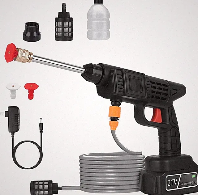 Cordless Pressure Washer 400PSI, 300W Portable Power Washer with 2 Nozzles & Foa
