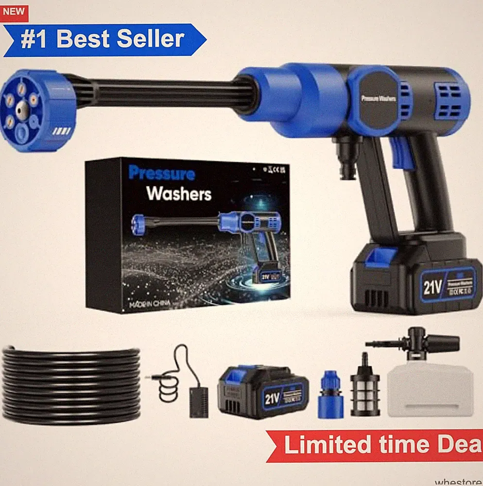 Cordless Pressure Washer 5000 PSI 21V 4.0Ah Battery Included Foam Cannon 20FT