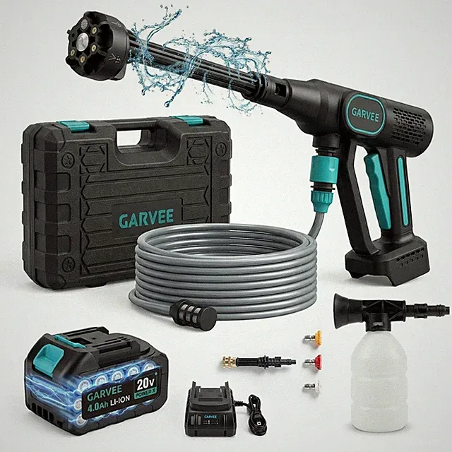 Cordless Pressure Washer, 500PSI Portable Power Washer with 6-in-1 Nozzle