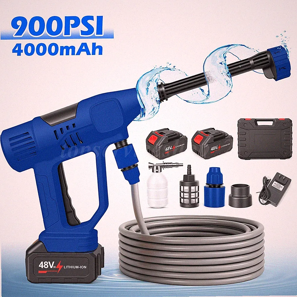 Cordless Pressure Washer 6-in-1 Foam Cannon Dual Battery Car Garden Cleaning