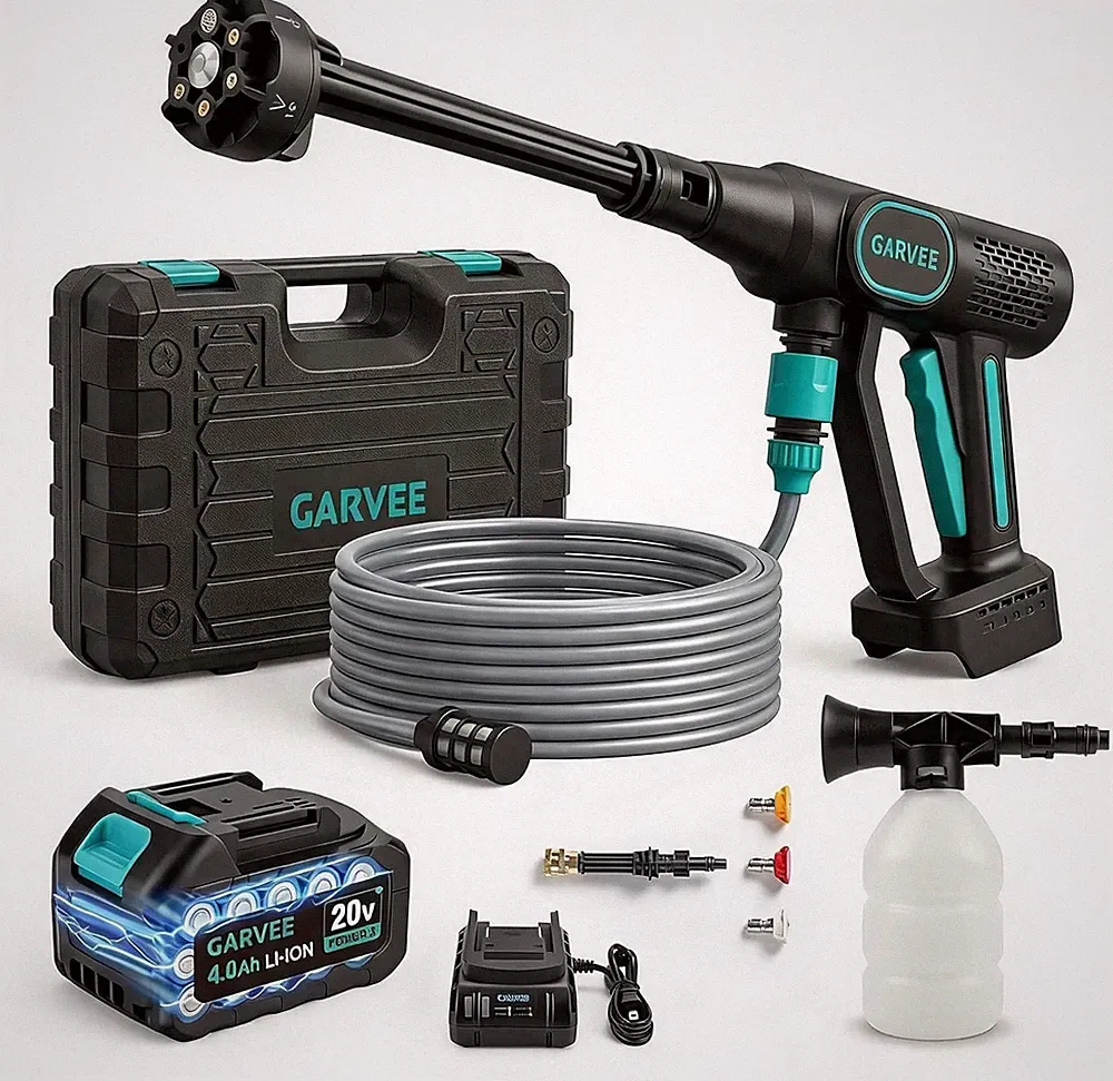 Cordless Pressure Washer 6in1 Nozzle Power Washer Portable Battery 320 PSI Hose