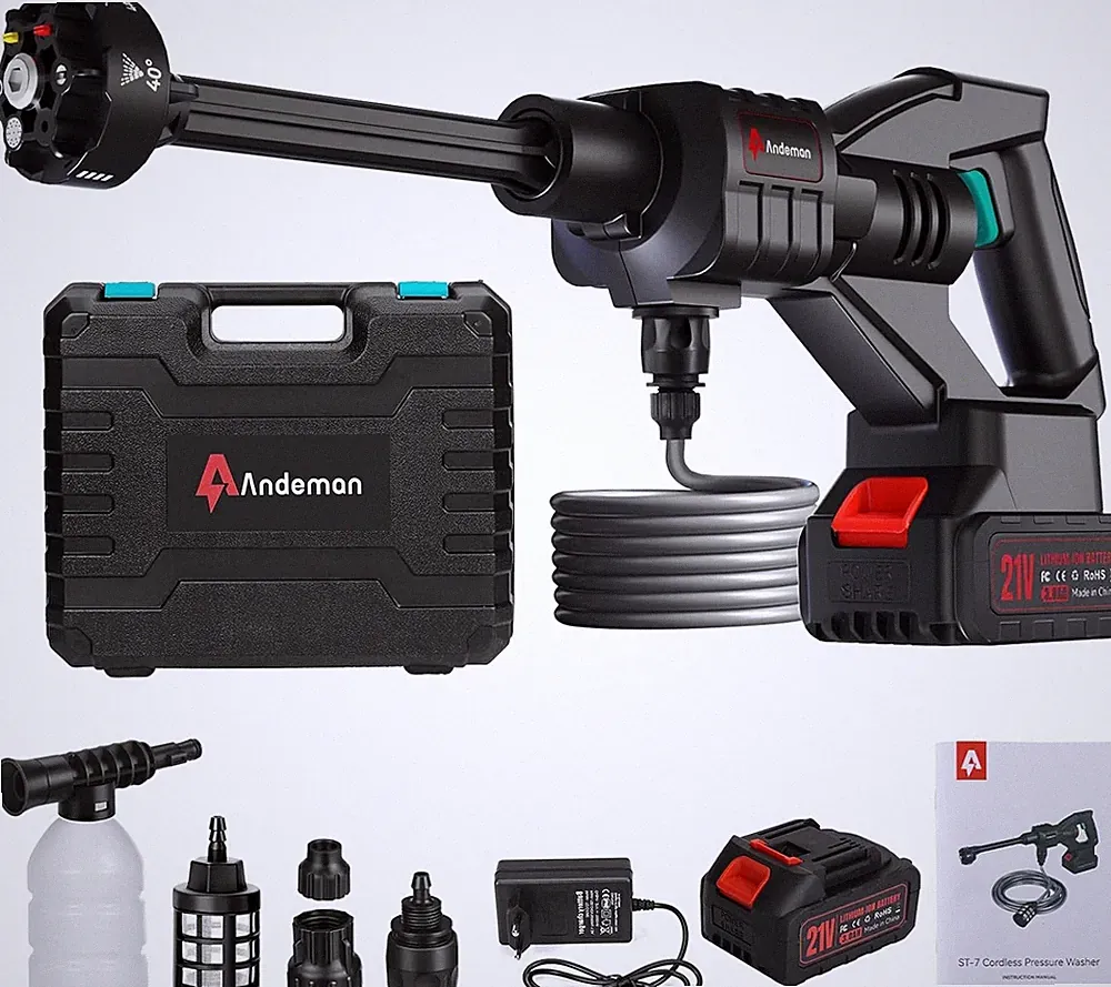 Cordless Pressure Washer 800PSI 1.5GPM - 3.0Ah Battery Portable Black