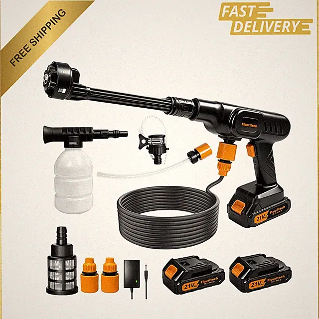 Cordless Pressure Washer 900 PSI Portable Power Washer with 6-in-1 Nozzle 21V