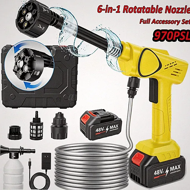 Cordless Pressure Washer, 970 PSI Portable Power Washer with Battery & Charger