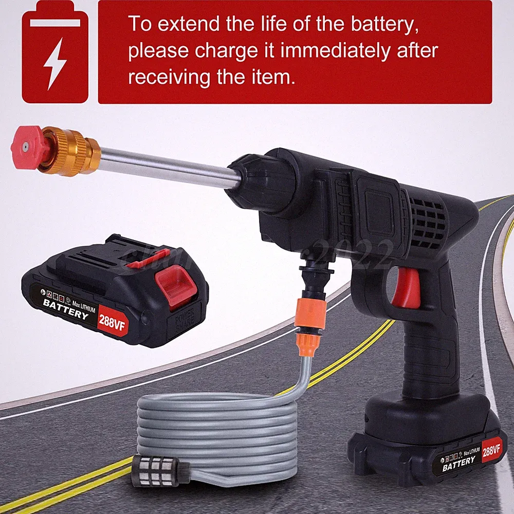 Cordless Pressure Washer Battery Operated; 1100PSI 2.4 GPM Portable Cordless