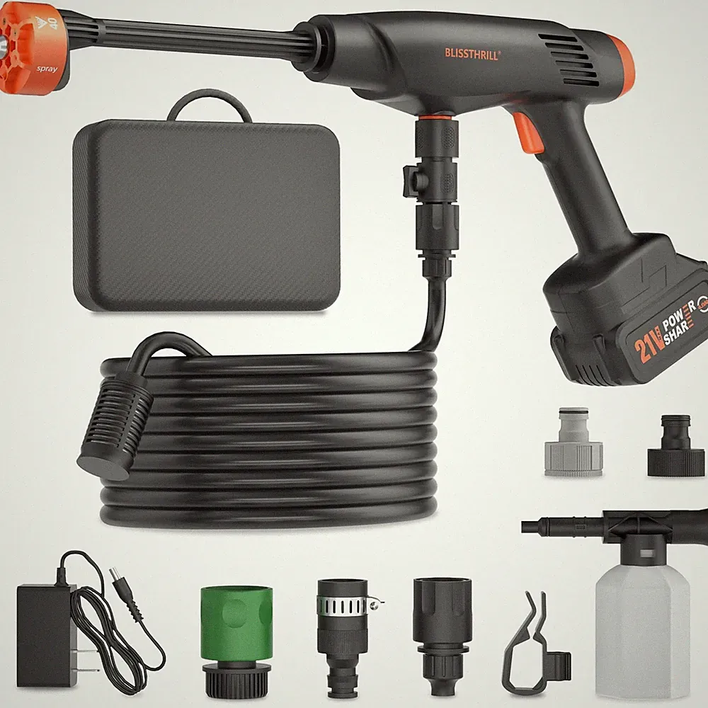 Cordless Pressure Washer Battery Powered; 1100PSI 2.4 GPM Portable Cordless P...