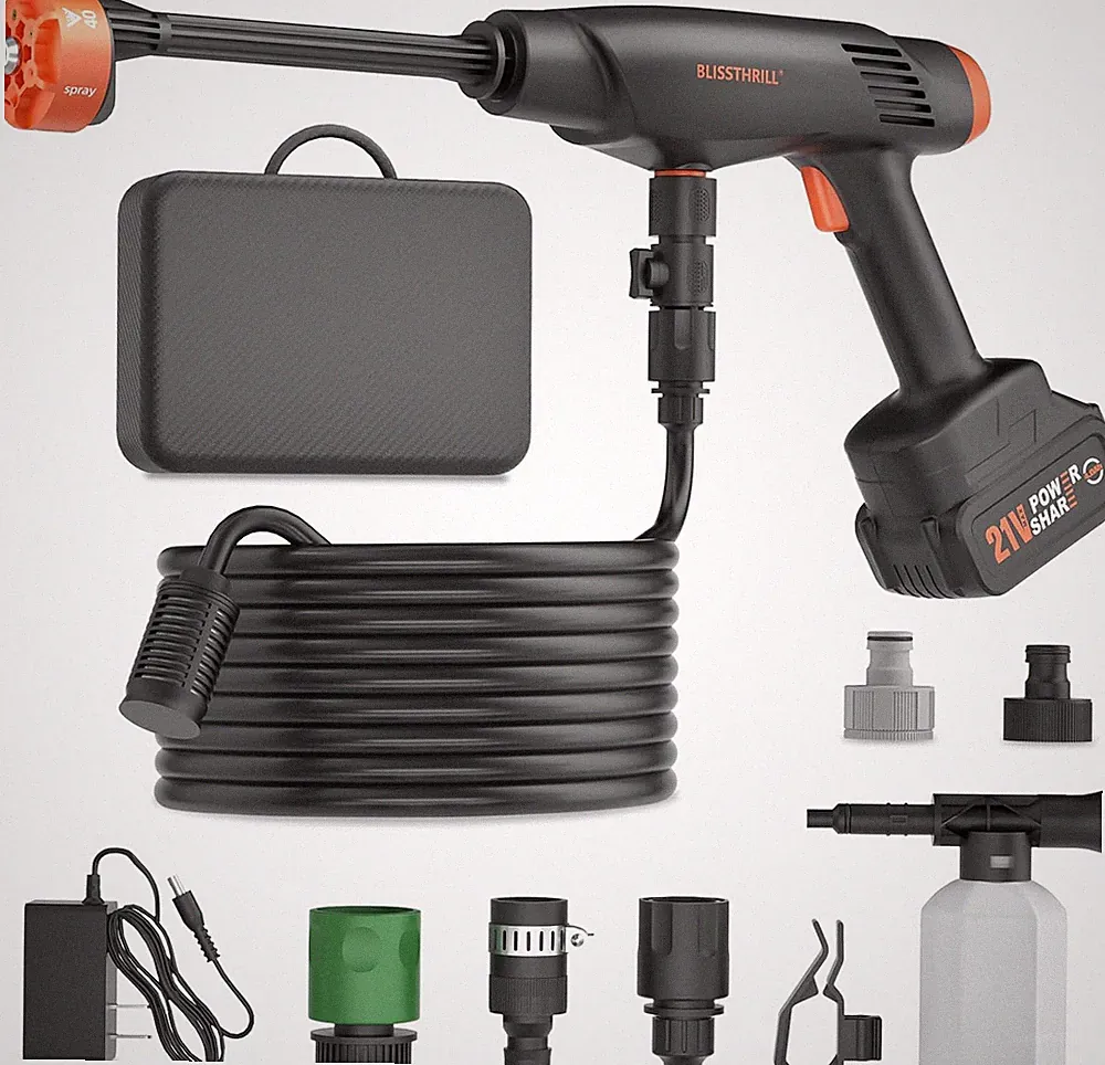 Cordless Pressure Washer Battery Powered; 1100PSI 2.4 GPM Portable Cordless Powe