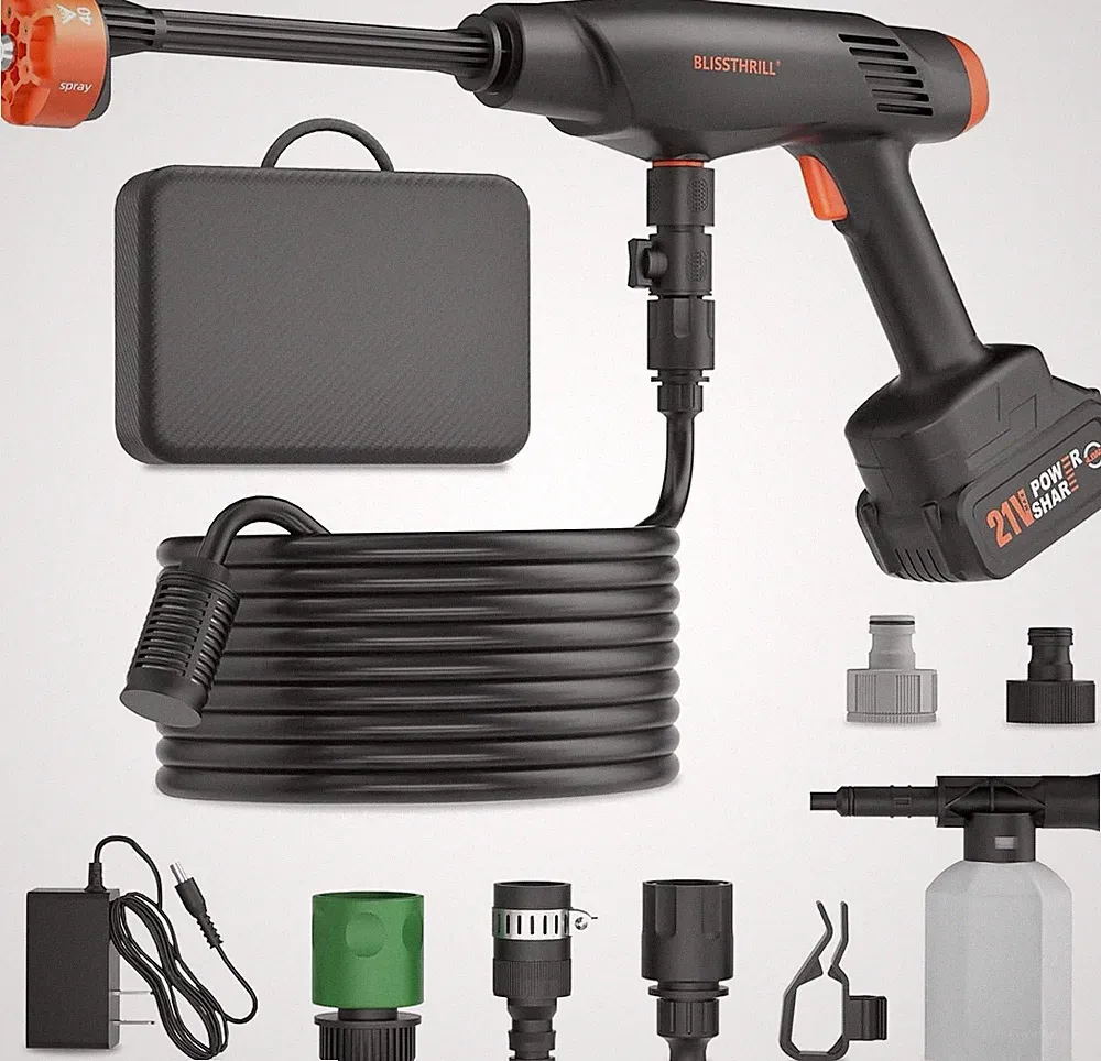 Cordless Pressure Washer Battery Powered; 1100PSI 2.4 GPM Portable Cordless Powe