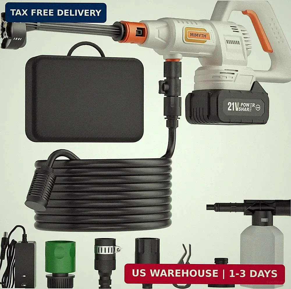 Cordless Pressure Washer Battery Powered; 1200PSI Brushless Power Washer | Brush