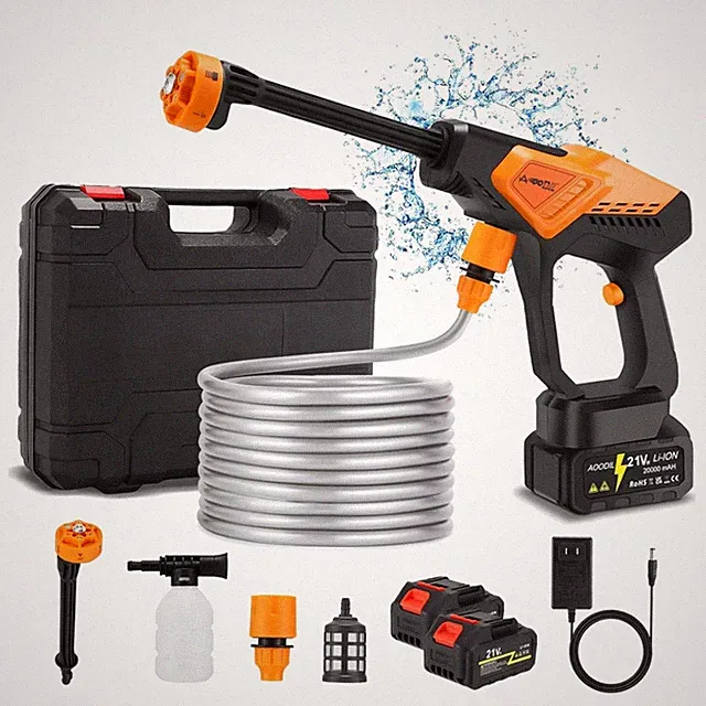 Cordless Pressure Washer Battery Powered, 6 in 1 Nozzle Portable Power Washer...