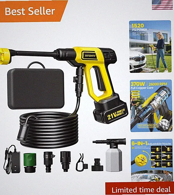 Cordless Pressure Washer Battery Powered, Handheld Cordless Power Washer
