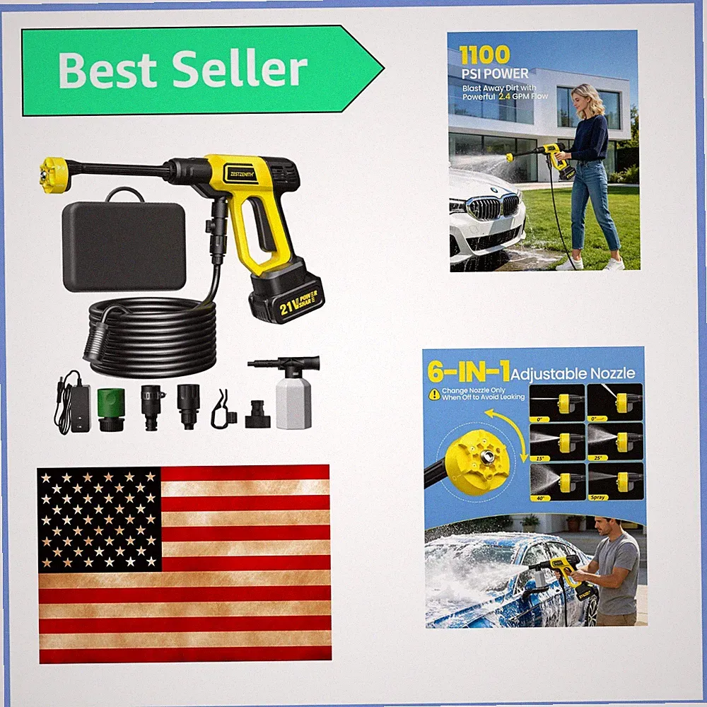 Cordless Pressure Washer Battery Powered, Handheld Cordless Power Washer