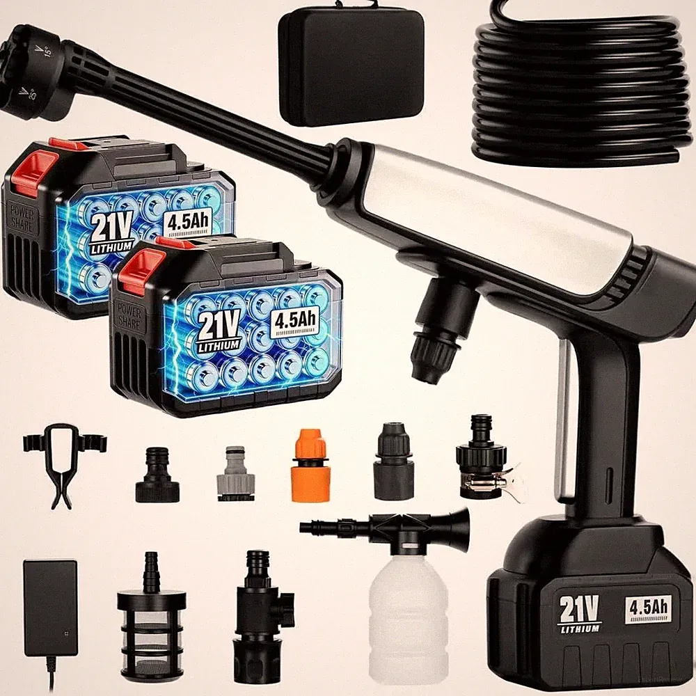 Cordless Pressure Washer Battery Powered,Portable Power Washer with 2pcs 4.5A...