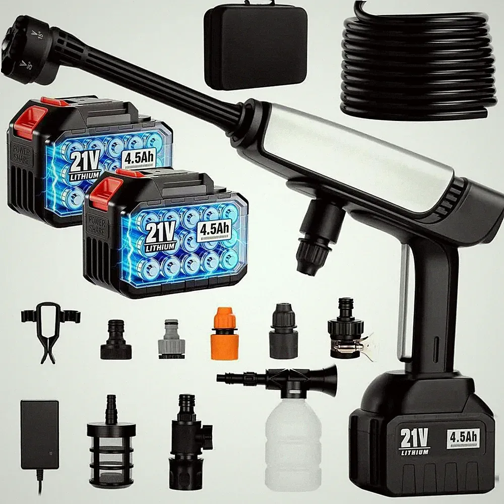 Cordless Pressure Washer Battery Powered,Portable Power Washer with 2pcs 4.5A...