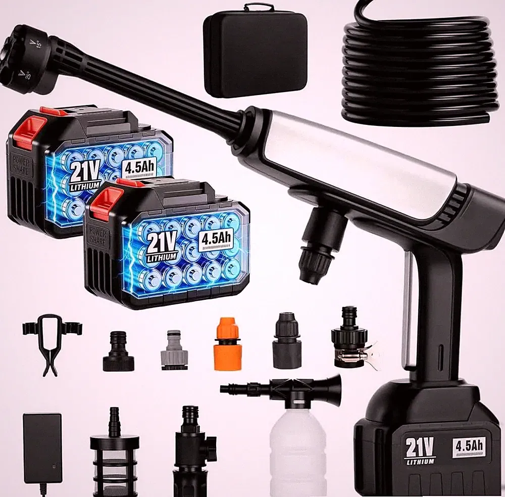 Cordless Pressure Washer Battery Powered,Portable Power Washer with 2Pcs 4.5Ah 2