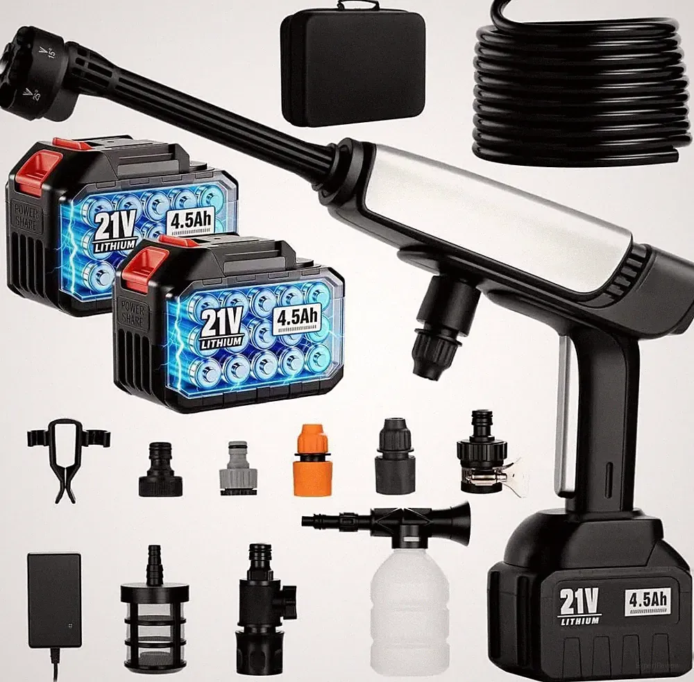 Cordless Pressure Washer Battery Powered,Portable Power Washer with 2Pcs 4.5Ah
