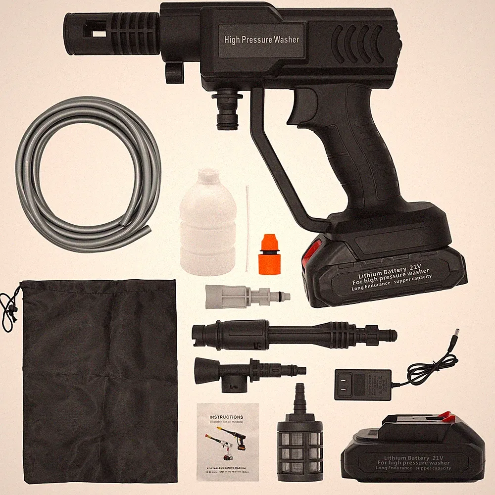 Cordless Pressure Washer, Battery Powered Pressure Washer with 5M Hose, Adjus...