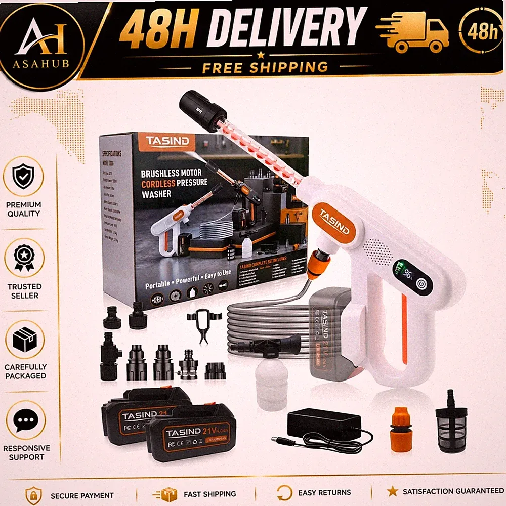 Cordless Pressure Washer Brushless Portable Power Washer TASIND White