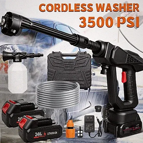 Cordless Pressure Washer, Electric, 2 Rechargeable Batteries, Tool box