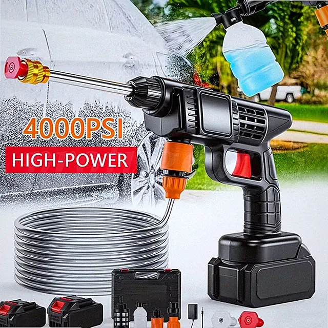 Cordless Pressure Washer Electric High Pressure Water Power Washer 2 Battery 2Ah