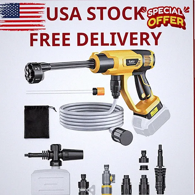 Cordless Pressure Washer for DeWalt 20V Battery Brushless Motor 6-in-1 Nozzle