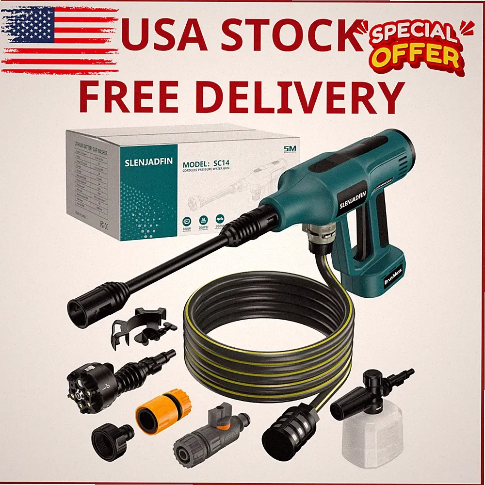 Cordless Pressure Washer for Makita 18V Battery Brushless 6-in-1 Nozzle Tool