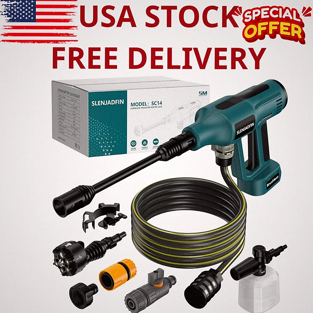 Cordless Pressure Washer for Makita 18V Battery Brushless Motor 6-in-1 Nozzle