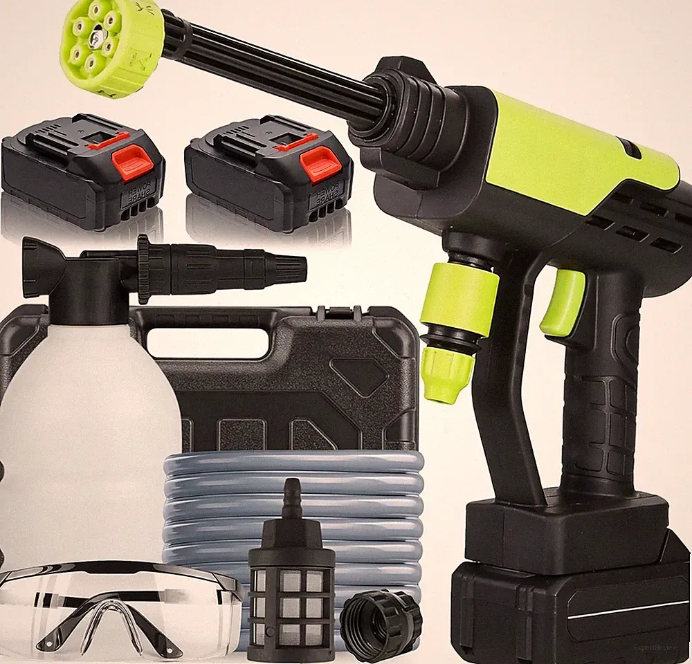 Cordless Pressure Washer Gun: 1200 PSI Portable Electric Washer for Vehicle, Dri