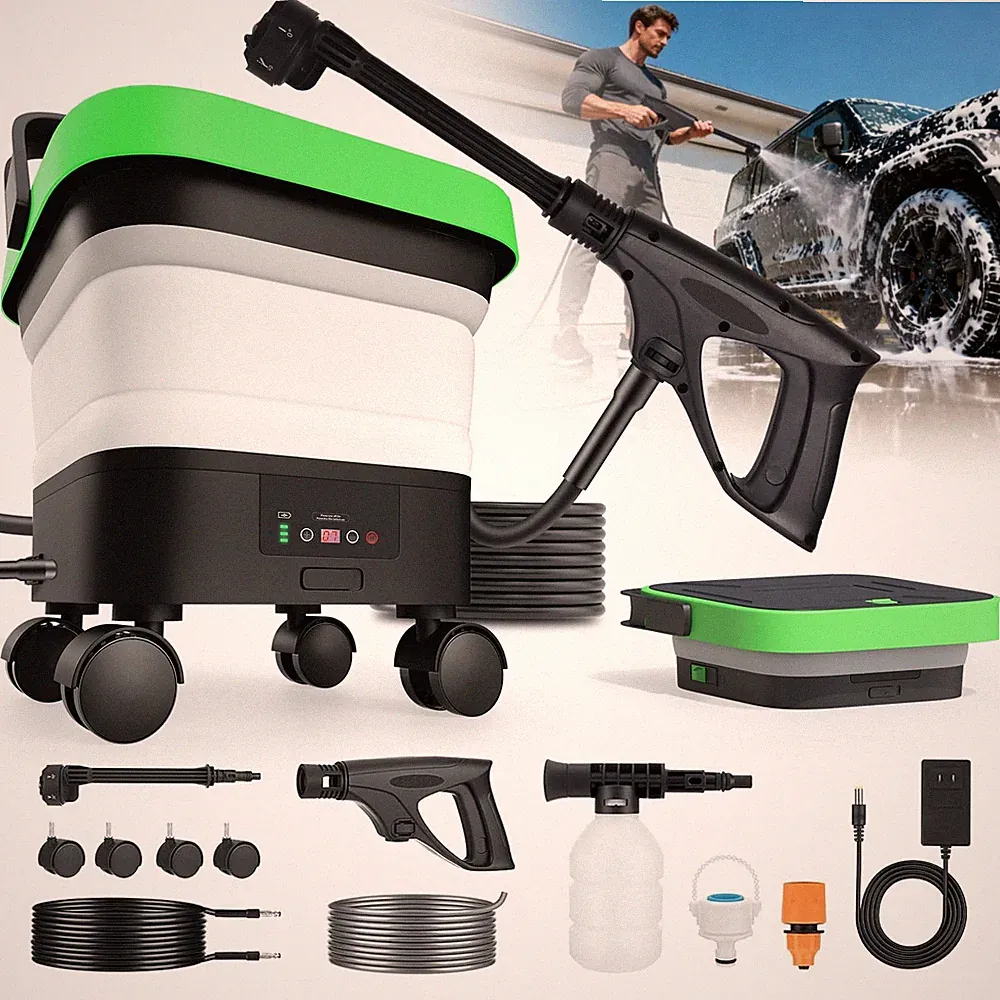 Cordless Pressure Washer, portable pressure washers with 3.5Gal Tank,7 Adiust...