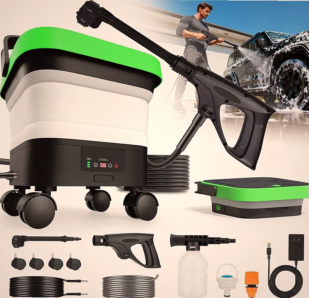 Cordless Pressure Washer, Portable Pressure Washers with 3.5Gal Tank,7 Adiustabl