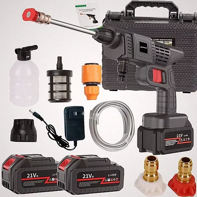 Cordless Pressure Washer with 2 Batteries, Portable Car and Yard Cleaner